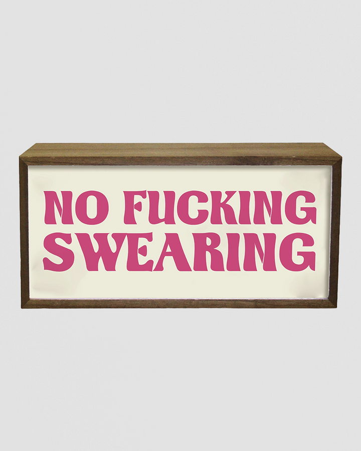 LED Light Box Sign - No Swearing Allowed (Sort Of) Additional 1