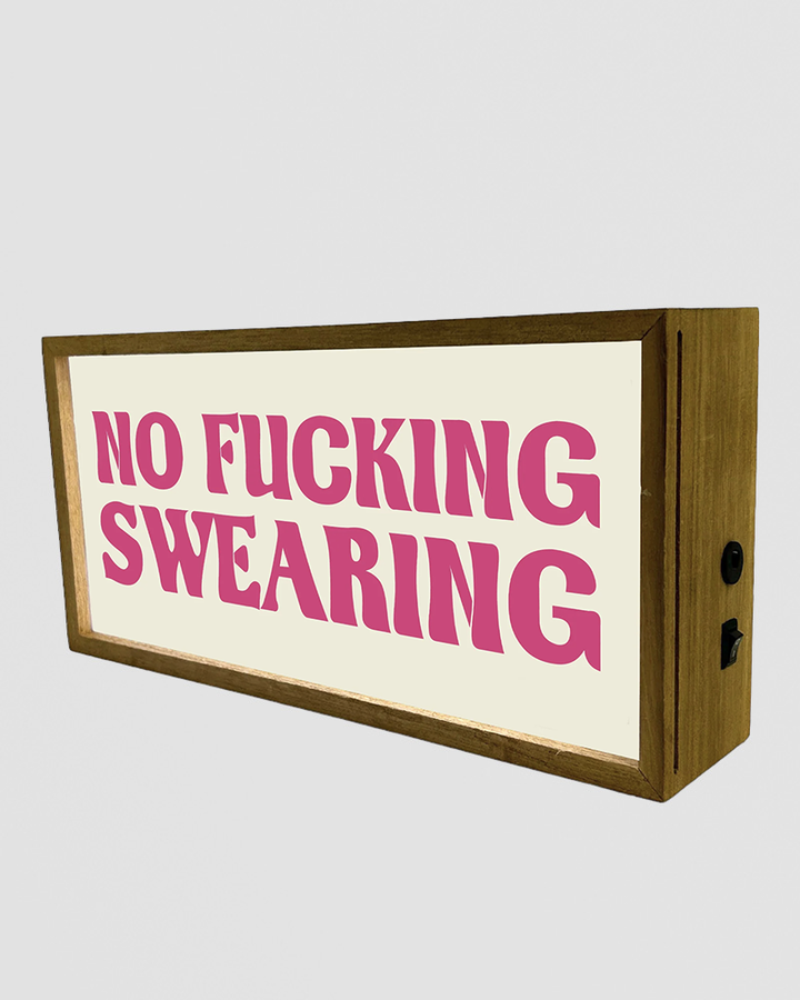 LED Light Box Sign - No Swearing Allowed (Sort Of) Additional 2