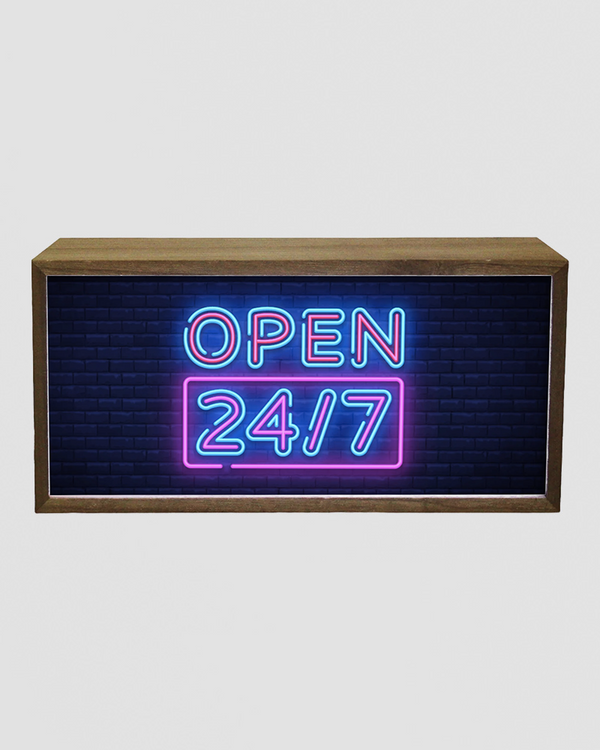 Light Box Open 247 Neon Sign