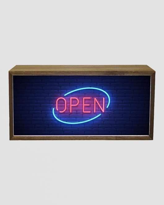Light Box Open Neon Sign - Retro LED Room Decor – Red Candy