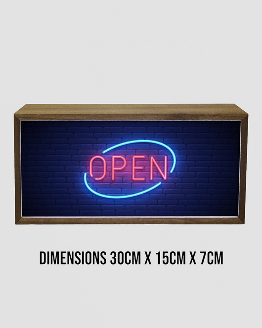 Light Box Open Neon Sign - Retro LED Room Decor – Red Candy