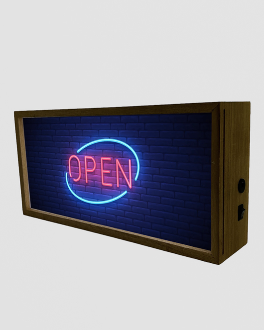Light Box Open Neon Sign - Retro LED Room Decor – Red Candy