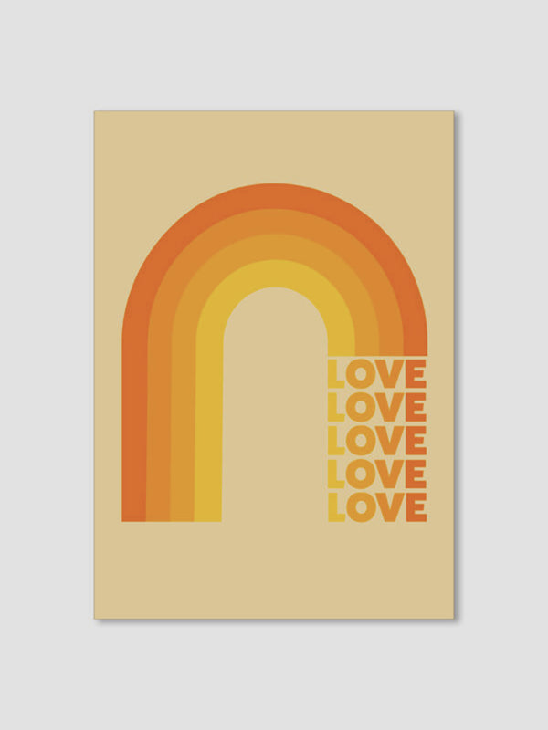 Love Rainbow Yellow Art Print