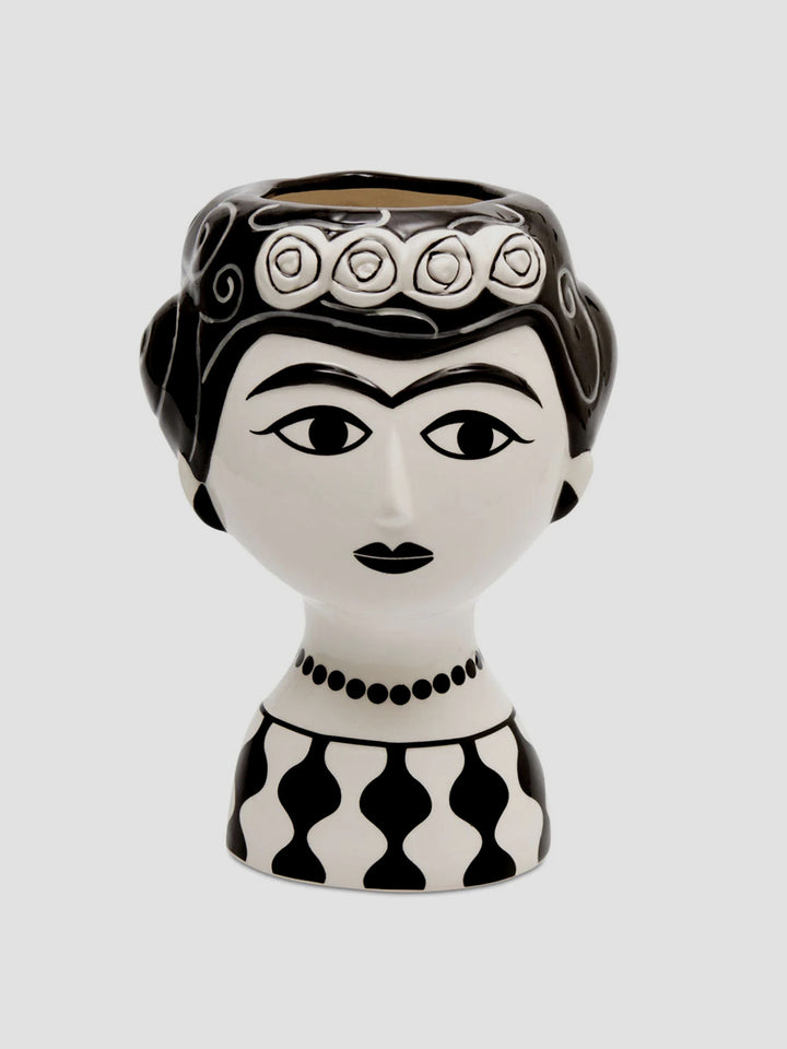 Marisol Ceramic Vase - Monobrowed Muse with Floral Flair Additional 1