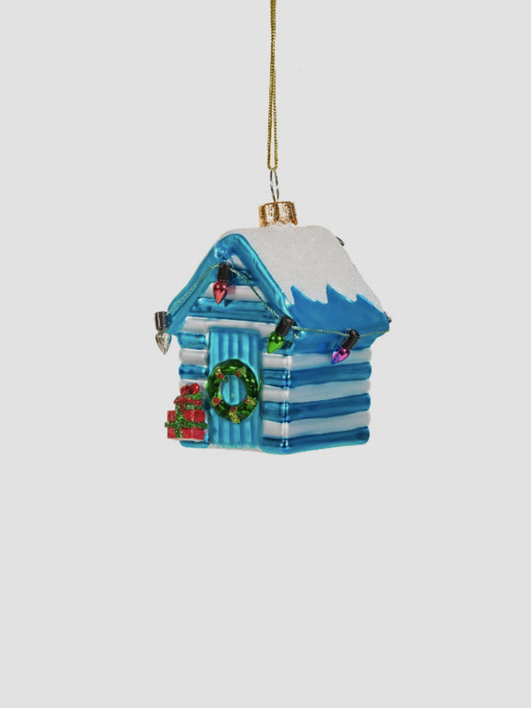 Mini Blue Beach Hut Bauble