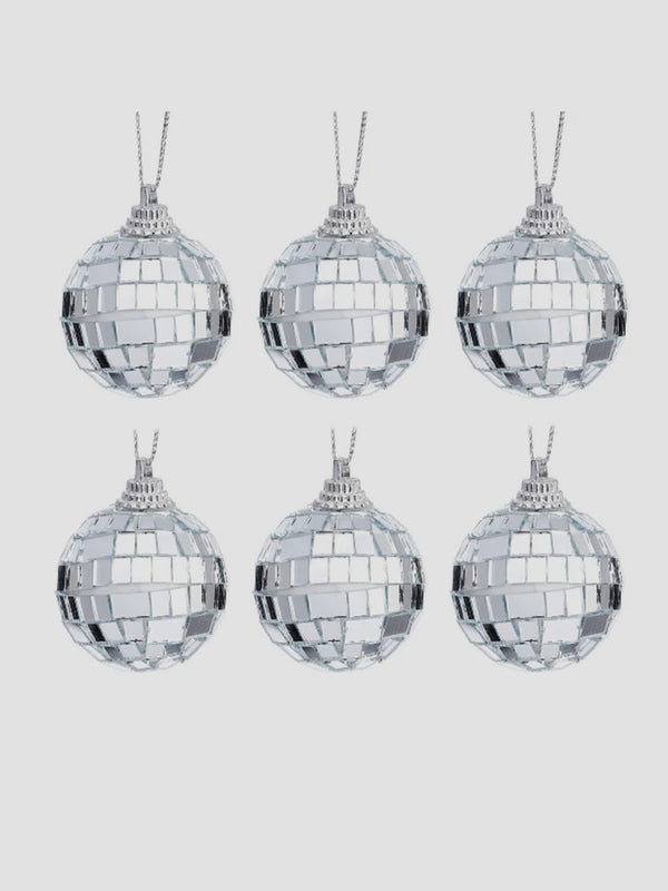 Mini Mirror Ball Baubles - Set of 6