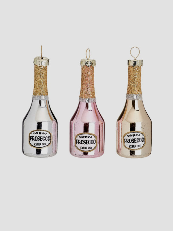 Mini Prosecco Bottle Baubles - Set of 3