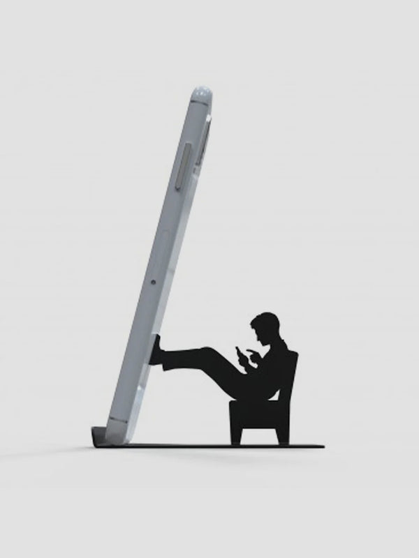 Mobile Phone Holder - Kick Back Teen Design, Metal Stand