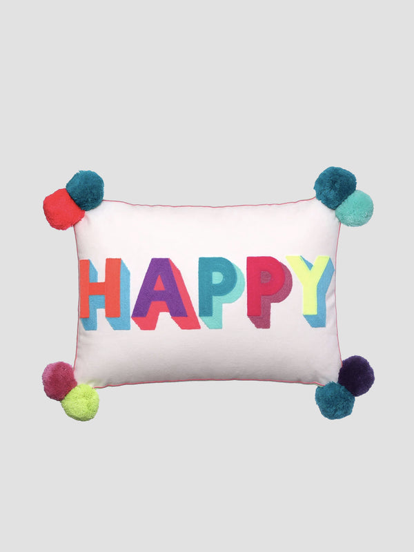 Multicoloured Happy Cushion [D]