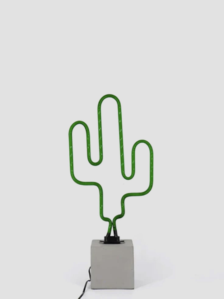 Neon Cactus Table Lamp Sign - Green [D] Additional 1