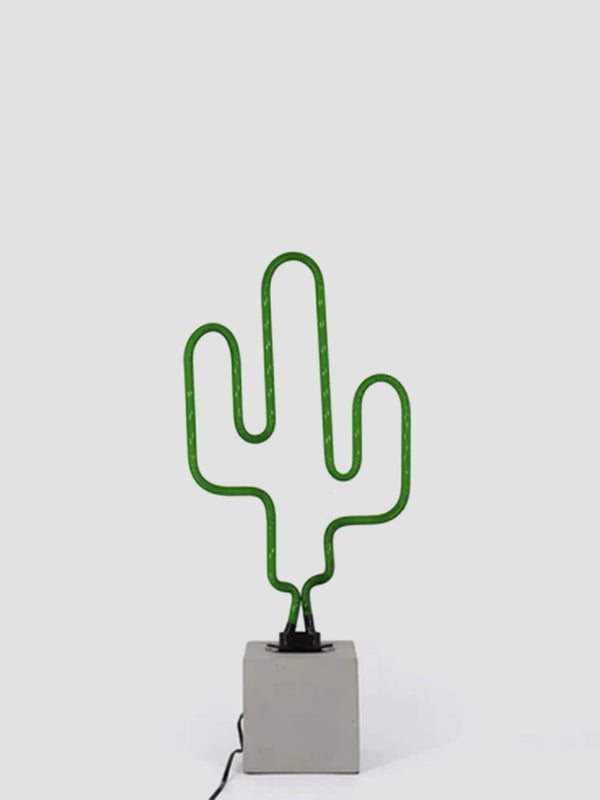 Neon Cactus Table Lamp Sign - Green [D]