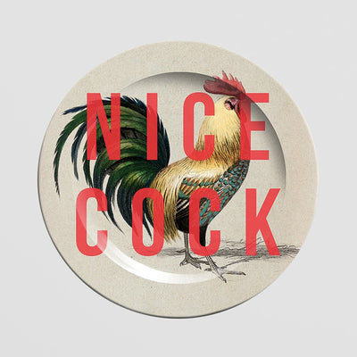 Rooster Side Plate - Bold Ceramic with Red and Brown Finish