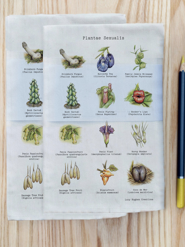 Plantae Sexualis Tea Towel – Cheeky Botanical Cotton Kitchen Towel Additional 2