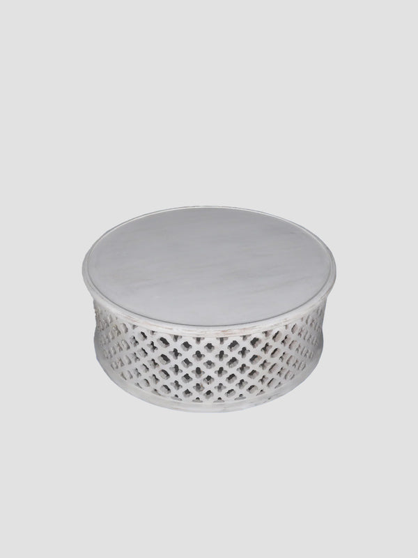 Petal Mango Wood Coffee Table - White