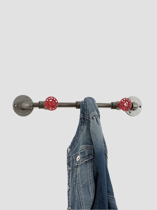 Pipeline Wall Coat Rack - Red Candy