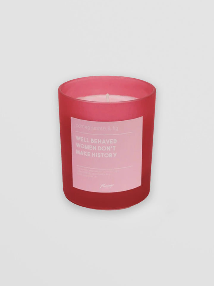 Pomegranate & Fig Well Behaved Women Don't Make History Frosted Red Jar Candle Additional 1