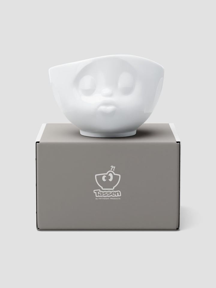 Porcelain Kissing Bowl – White 500ml Character Dish for Pasta & More Additional 2