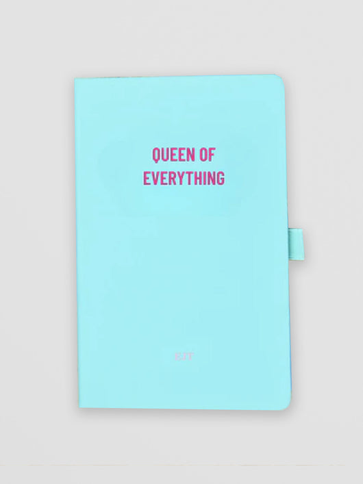 Personalised Mint Green Notebook – Queen of Everything – Red Candy