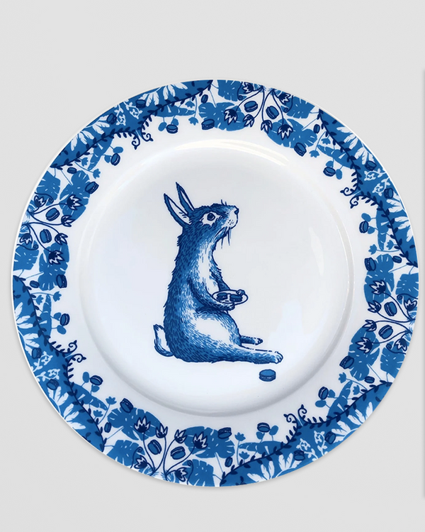 Rabbit Willow pattern side plate