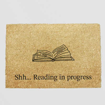 Reading In Progress Doormat – 60 x 40cm Quiet Zone for Bookworms