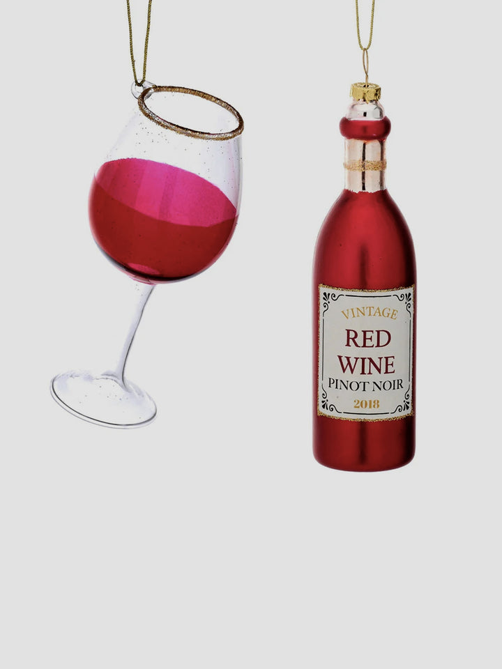 Red Wine & Glass Baubles - Set of 2 Additional 1