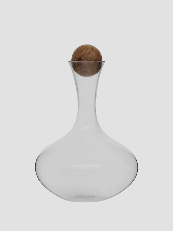Sagaform Wine Carafe with Oak Stopper. Decant with Drama