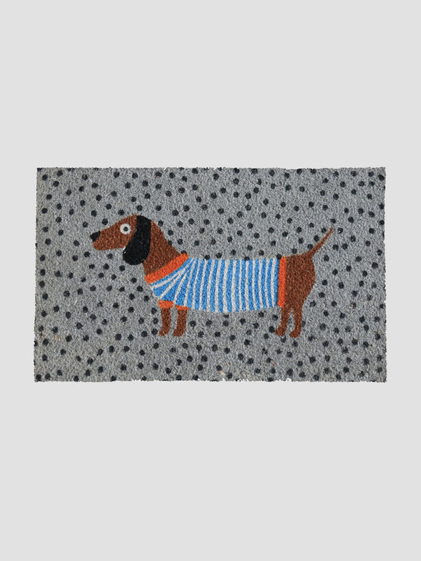 Sausage Dog Doormat Grey. Dachshund Decor That Keeps Dirt at Bay