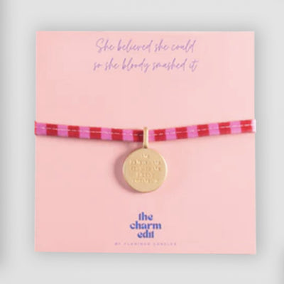 Charm Tie Bracelet - She Believed She Could So She Bloody Smashed It