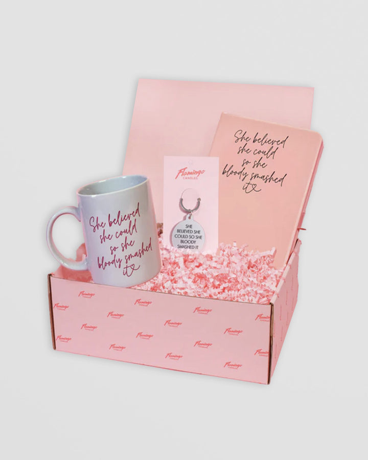 Pink Personalised Notebook - She Believed She Could Smashed It Additional 2