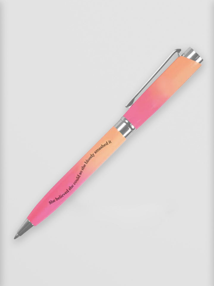 She Believed She Could So She Bloody Smashed It Pink & Orange Pen Additional 1