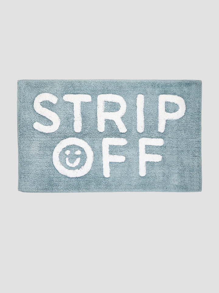 Strip Off Bath Mat - Funny Blue Cotton Bathroom Rug with Cheeky Reminder Additional 1