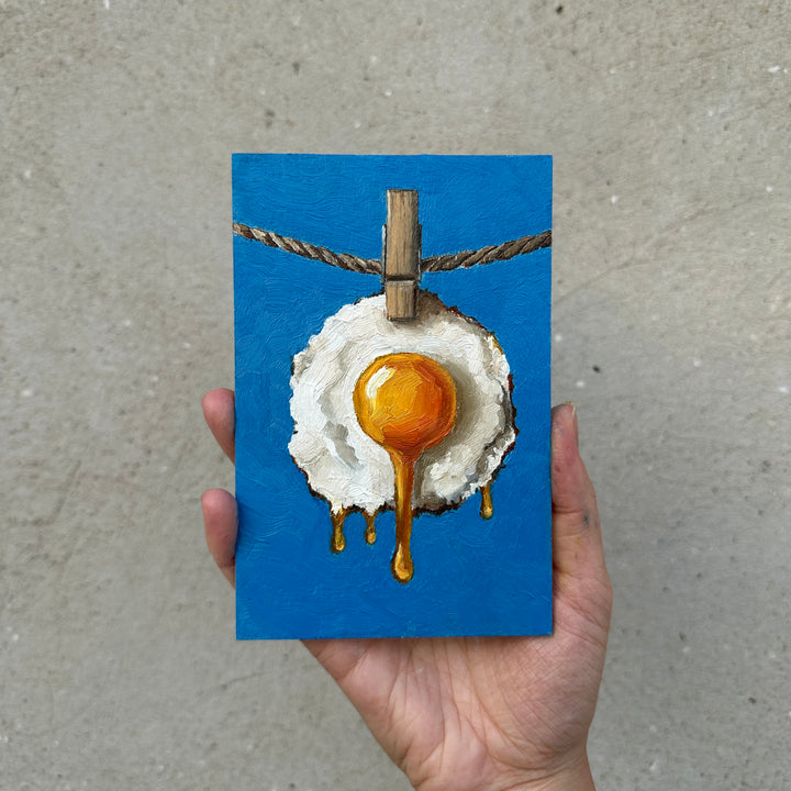 Oil Painting Fried Egg Art – Quirky Kitchen Wall Decor with a Sunny Twist Additional 2