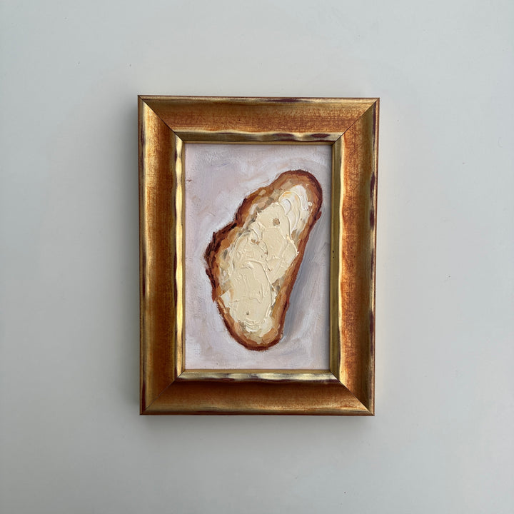 Original Oil Painting - Bread and Butter Still Life in Miniature Additional 4