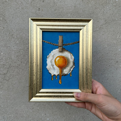 Oil Painting Fried Egg Art – Quirky Kitchen Wall Decor with a Sunny Twist