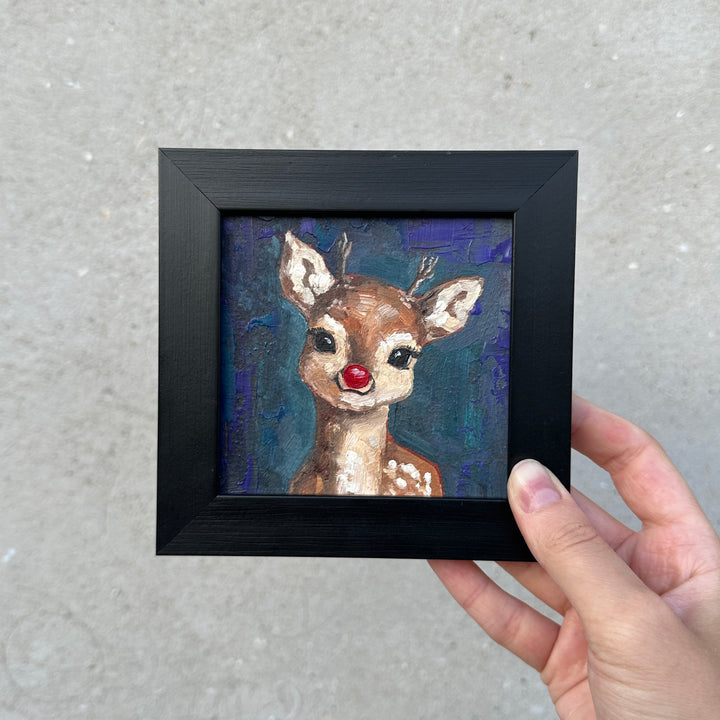 Oil Painting - Rudolph the Red-Nosed Reindeer with Nose and Nostalgia Additional 4