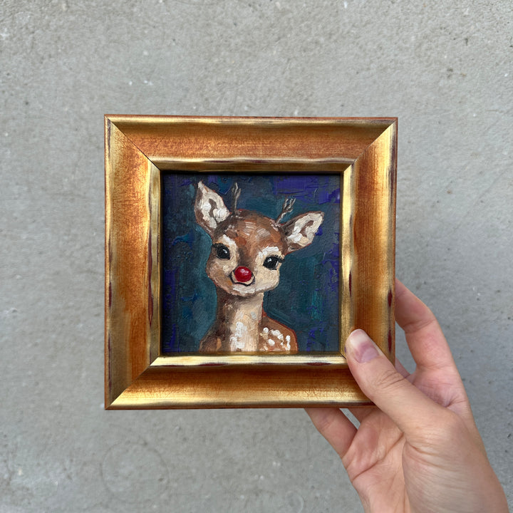 Oil Painting - Rudolph the Red-Nosed Reindeer with Nose and Nostalgia Additional 3