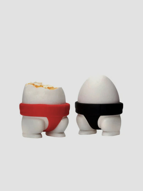 Sumo Egg Cups by Peleg Design. Breakfast with a side of smackdown