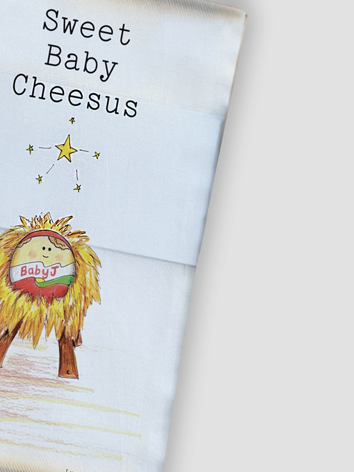 Sweet Baby Cheesus Tea Towel. A Dairy Tale in Cotton Additional 3
