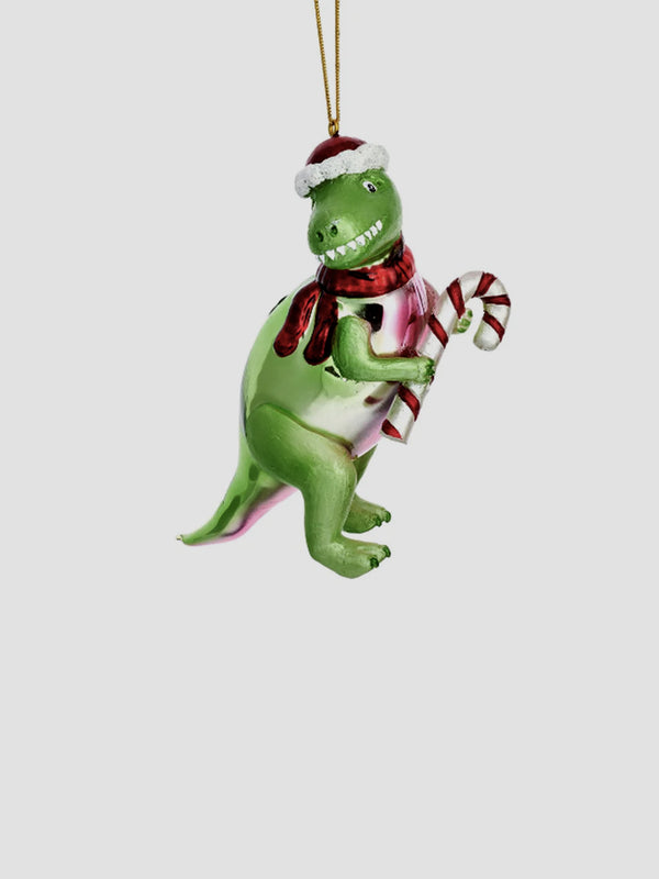 T-Rex Candy Cane Bauble
