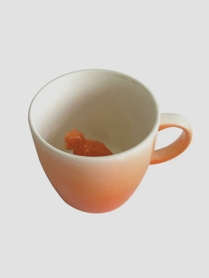 T-Rex Dinosaur Mug with Hidden Figurine. 400ml Porcelain Cup for Tea or Coffee Additional 2