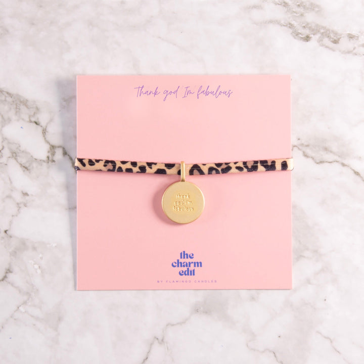 Thank God I'm Fabulous Charm Tie Bracelet