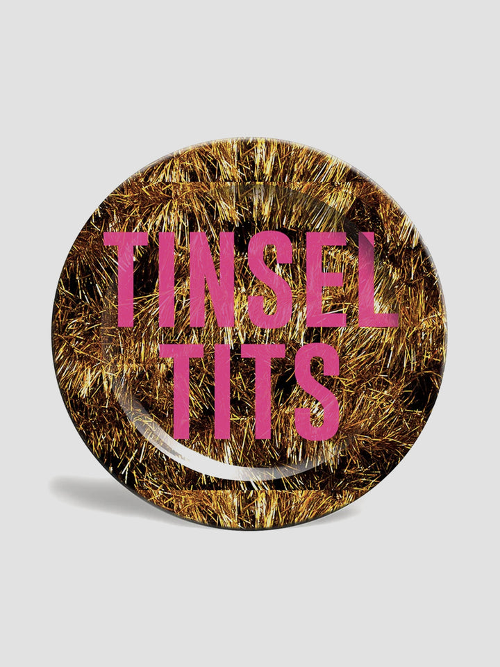 Tinsel Tits Side Plate - Bold Ceramic Dish with Festive Sass Additional 1