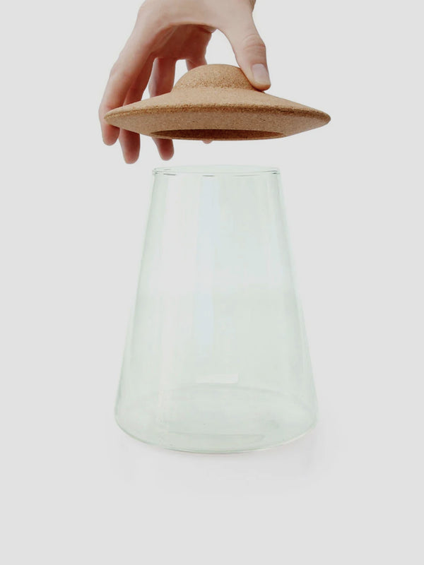 UFO Cookie Jar with Cork Lid. Glass Storage for Snacks and Treats