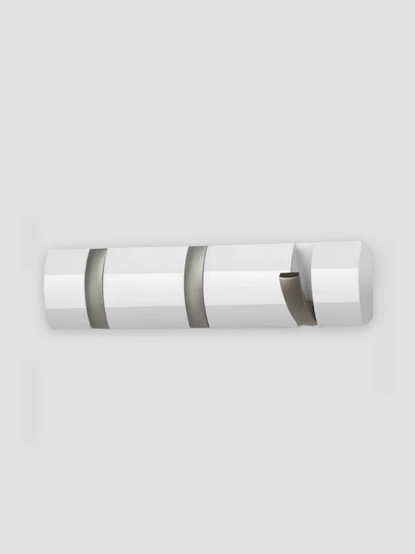Umbra Flip 3 Hook White. Sleek Wall Storage That Disappears When Not in Use