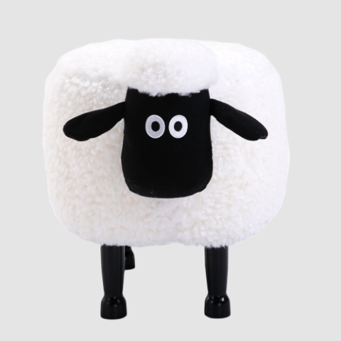 Sian the Sheep Footstool, Fluffy Animal Ottoman with Sturdy Legs Additional 2