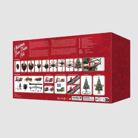 Christmas Tree Train Set with Lights and Sounds, 31-Piece Festive Fun Additional 4