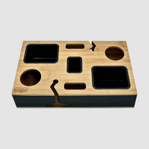 Couch Caddy Tray with Snack Compartments and Glass Holders. Additional 3