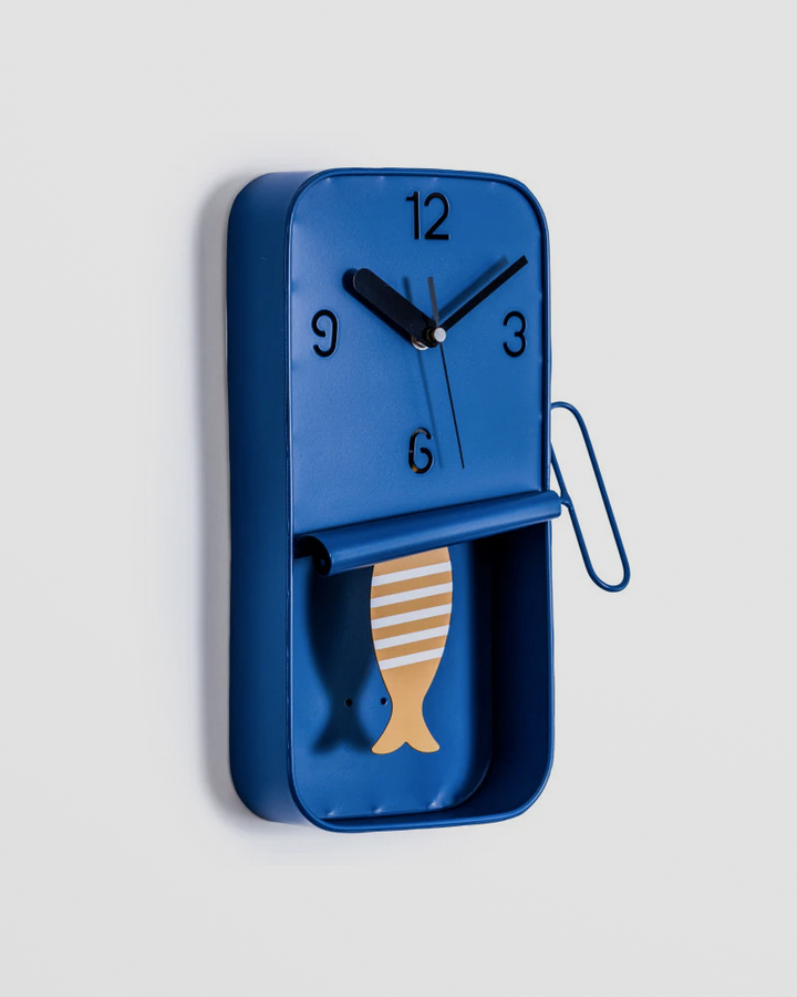 Vintage Sardine Tin Wall Clock – Navy Blue Additional 2