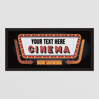 Personalised Wall Art Print - Home Cinema Now Showing Sign