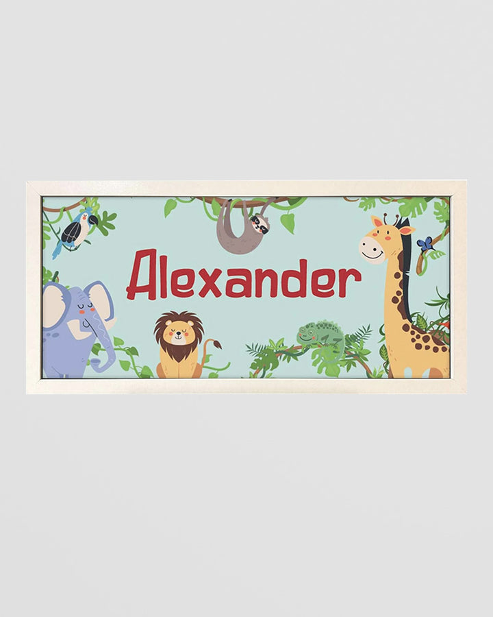 Personalised Jungle Nursery Wall Art, Framed Safari Print for Kids Additional 1